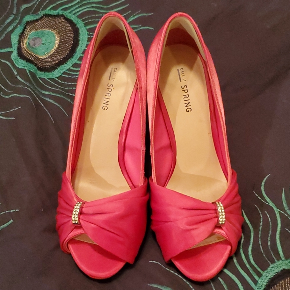 Pink peep toe stiletto